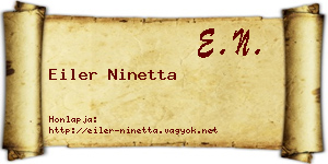 Eiler Ninetta névjegykártya